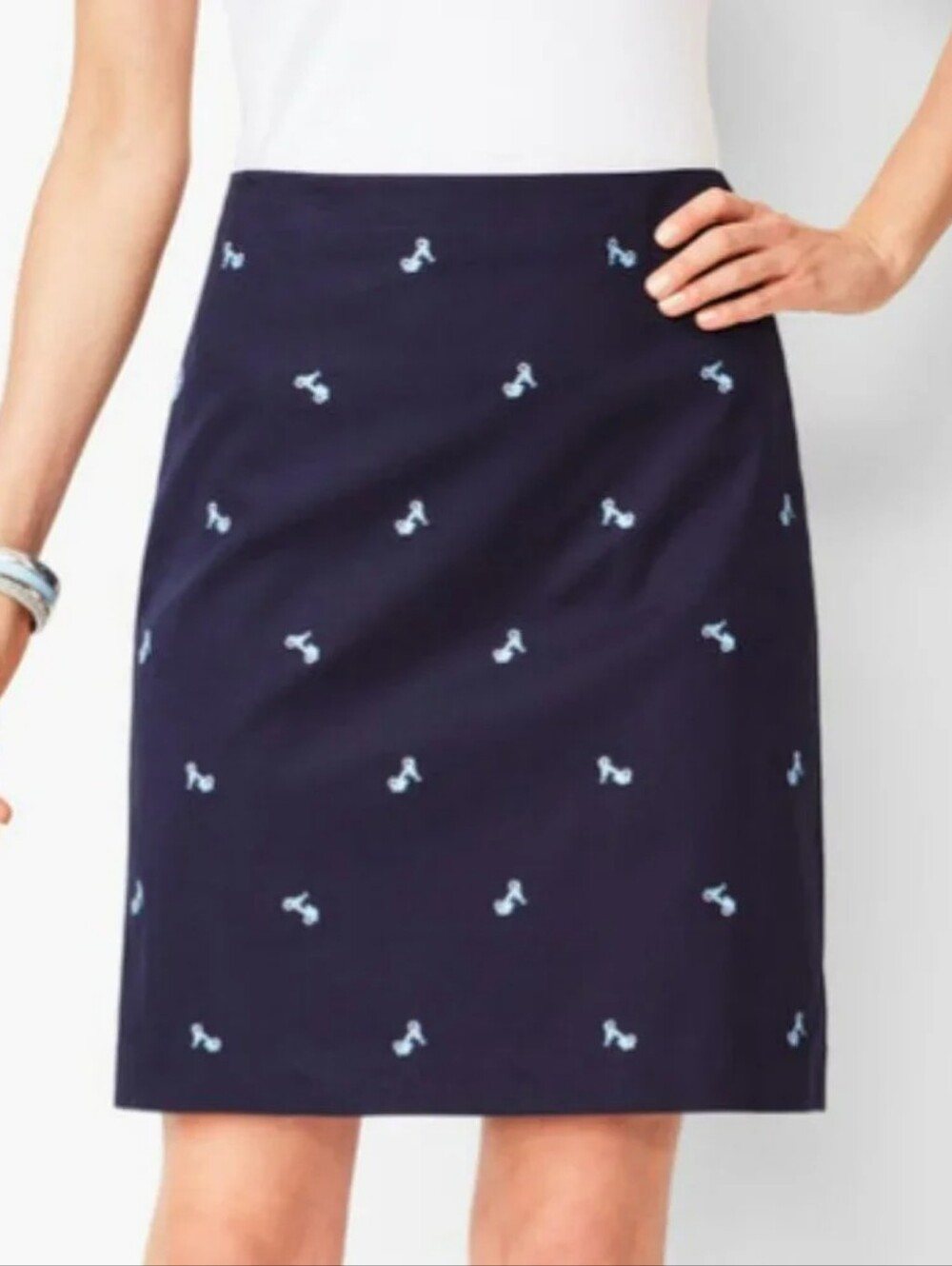 NWT: Talbot's Cotton Embroidered Scooter Skirt